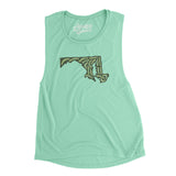 Maryland Golf Course Women's Flowey Scoopneck Muscle Tank-Mint-Allegiant Goods Co. Vintage Sports Apparel