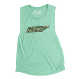 Tennessee Golf Course Map Women's Flowey Scoopneck Muscle Tank-Mint-Allegiant Goods Co. Vintage Sports Apparel
