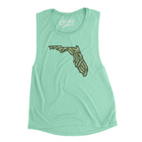 Florida Golf Course Women's Flowey Scoopneck Muscle Tank-Mint-Allegiant Goods Co. Vintage Sports Apparel