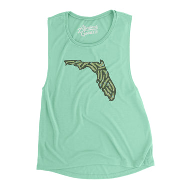 Florida Golf Course Women's Flowey Scoopneck Muscle Tank-Mint-Allegiant Goods Co. Vintage Sports Apparel