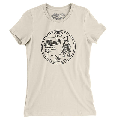 Ohio State Quarter Women's T-Shirt-Natural-Allegiant Goods Co. Vintage Sports Apparel