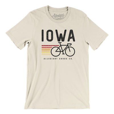 Iowa Cycling Men/Unisex T-Shirt-Natural-Allegiant Goods Co. Vintage Sports Apparel