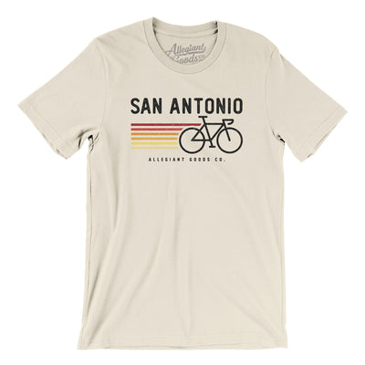 San Antonio Cycling Men/Unisex T-Shirt-Natural-Allegiant Goods Co. Vintage Sports Apparel