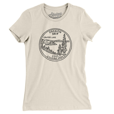 Oregon State Quarter Women's T-Shirt-Natural-Allegiant Goods Co. Vintage Sports Apparel