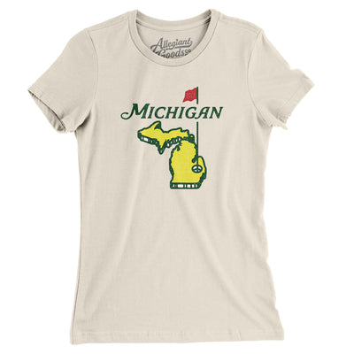 Michigan Golf Women's T-Shirt-Natural-Allegiant Goods Co. Vintage Sports Apparel