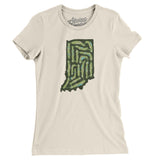 Indiana Golf Course Map Women's T-Shirt-Natural-Allegiant Goods Co. Vintage Sports Apparel