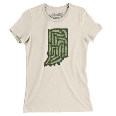 Indiana Golf Course Map Women's T-Shirt-Natural-Allegiant Goods Co. Vintage Sports Apparel