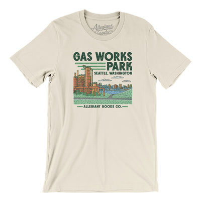 Gas Works Park Men/Unisex T-Shirt-Natural-Allegiant Goods Co. Vintage Sports Apparel