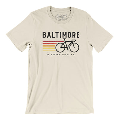 Baltimore Cycling Men/Unisex T-Shirt-Natural-Allegiant Goods Co. Vintage Sports Apparel