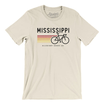 Mississippi Cycling Men/Unisex T-Shirt-Natural-Allegiant Goods Co. Vintage Sports Apparel