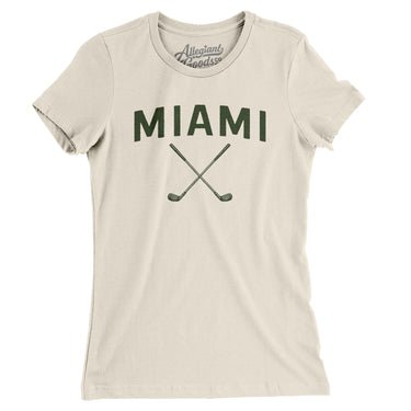 Miami Golf Women's T-Shirt-Natural-Allegiant Goods Co. Vintage Sports Apparel