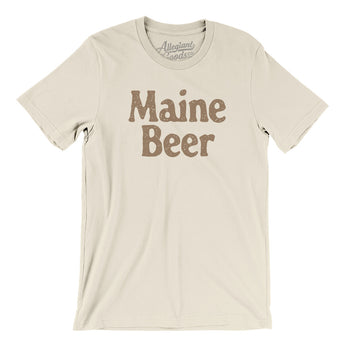 Maine Beer Men/Unisex T-Shirt-Natural-Allegiant Goods Co. Vintage Sports Apparel