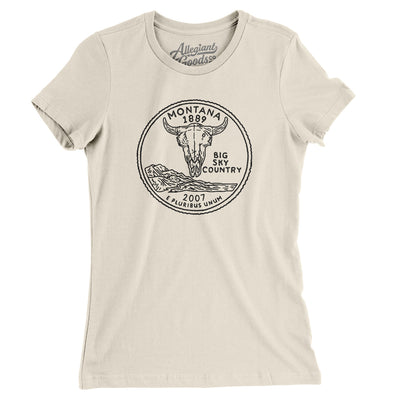 Montana State Quarter Women's T-Shirt-Natural-Allegiant Goods Co. Vintage Sports Apparel