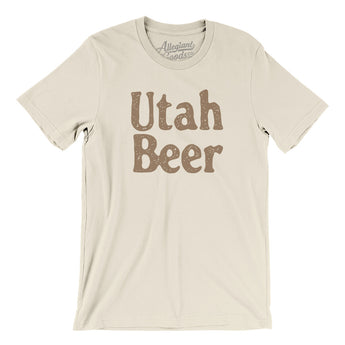 Utah Beer Men/Unisex T-Shirt-Natural-Allegiant Goods Co. Vintage Sports Apparel