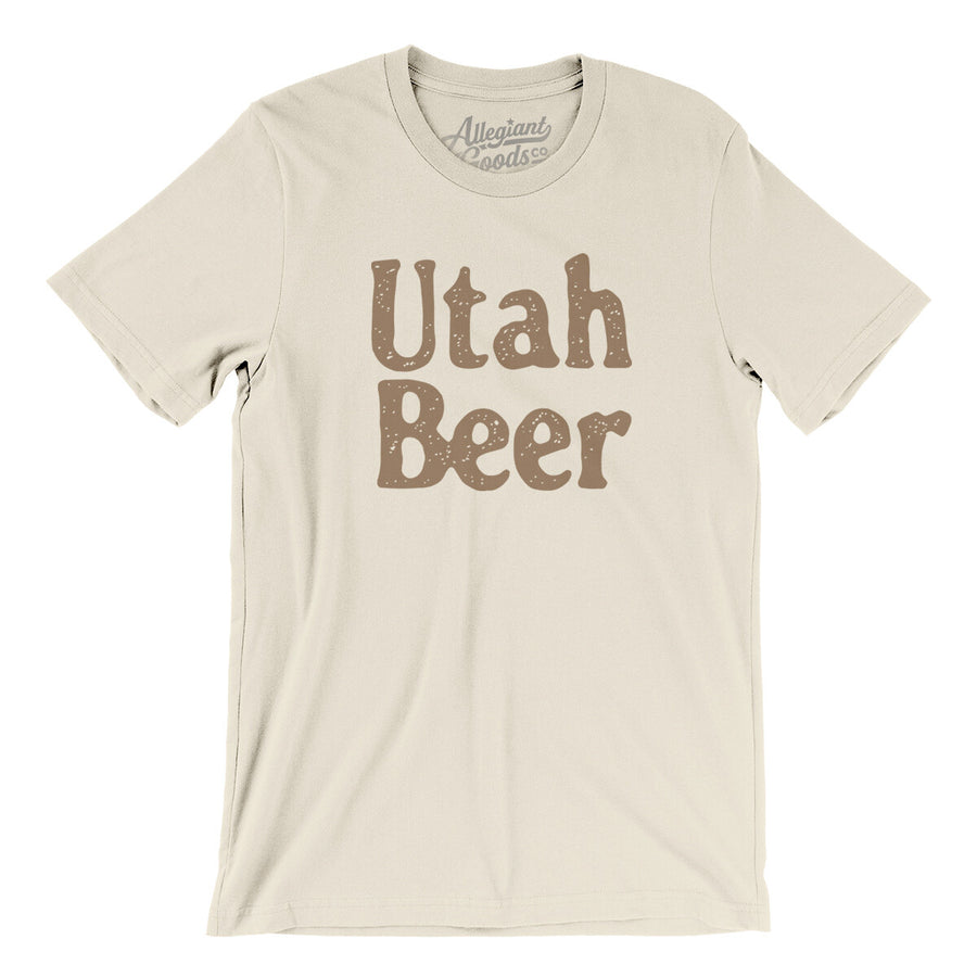 Utah Beer Men/Unisex T-Shirt-Natural-Allegiant Goods Co. Vintage Sports Apparel