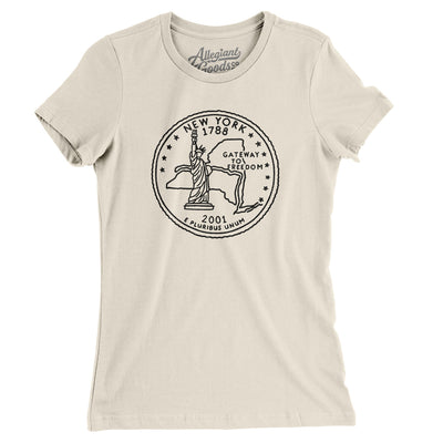 New York State Quarter Women's T-Shirt-Natural-Allegiant Goods Co. Vintage Sports Apparel