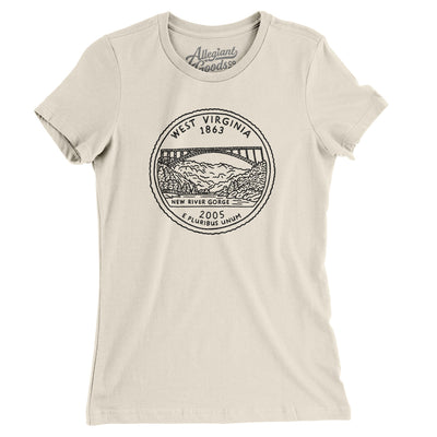 West Virginia State Quarter Women's T-Shirt-Natural-Allegiant Goods Co. Vintage Sports Apparel