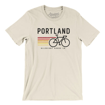 Portland Cycling Men/Unisex T-Shirt-Natural-Allegiant Goods Co. Vintage Sports Apparel