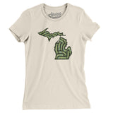 Michigan Golf Course Map Women's T-Shirt-Natural-Allegiant Goods Co. Vintage Sports Apparel