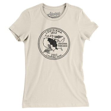 Louisiana State Quarter Women's T-Shirt-Natural-Allegiant Goods Co. Vintage Sports Apparel