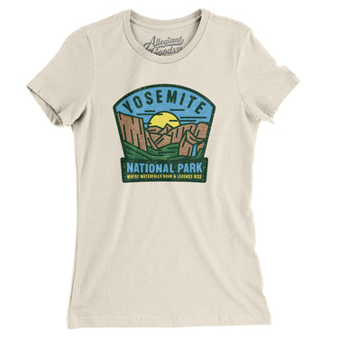 Yosemite National Park Badge Women's T-Shirt-Natural-Allegiant Goods Co. Vintage Sports Apparel