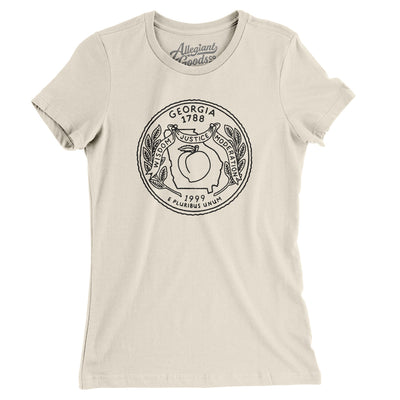 Georgia State Quarter Women's T-Shirt-Natural-Allegiant Goods Co. Vintage Sports Apparel