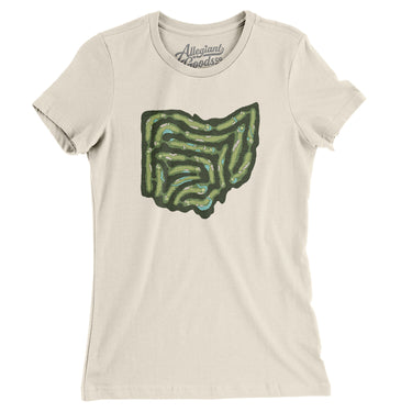 Ohio Golf Course Map Women's T-Shirt-Natural-Allegiant Goods Co. Vintage Sports Apparel