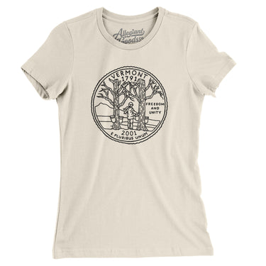 Vermont State Quarter Women's T-Shirt-Natural-Allegiant Goods Co. Vintage Sports Apparel