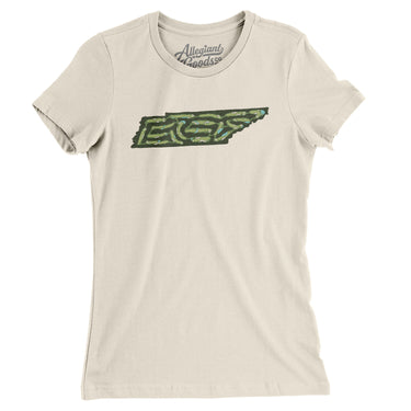 Tennessee Golf Course Map Women's T-Shirt-Natural-Allegiant Goods Co. Vintage Sports Apparel
