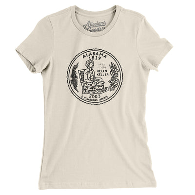 Alabama State Quarter Women's T-Shirt-Natural-Allegiant Goods Co. Vintage Sports Apparel