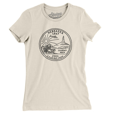 Nebraska State Quarter Women's T-Shirt-Natural-Allegiant Goods Co. Vintage Sports Apparel