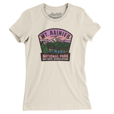 Mt. Rainier National Park Badge Women's T-Shirt-Natural-Allegiant Goods Co. Vintage Sports Apparel