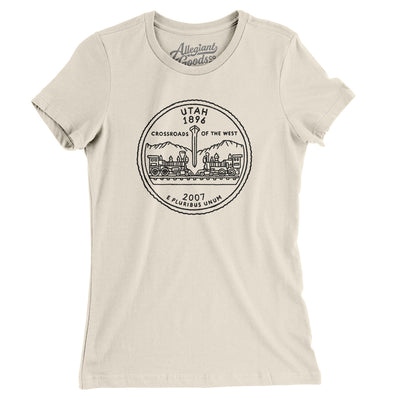 Utah State Quarter Women's T-Shirt-Natural-Allegiant Goods Co. Vintage Sports Apparel