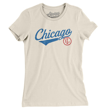 Chicago Vintage Script Women's T-Shirt-Natural-Allegiant Goods Co. Vintage Sports Apparel