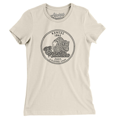 Kansas State Quarter Women's T-Shirt-Natural-Allegiant Goods Co. Vintage Sports Apparel