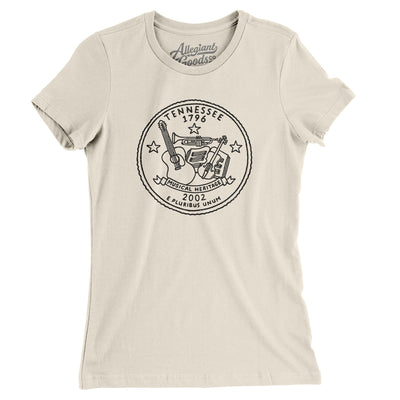 Tennessee State Quarter Women's T-Shirt-Natural-Allegiant Goods Co. Vintage Sports Apparel
