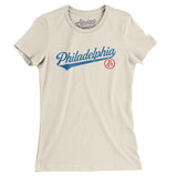 Philadelphia Vintage Script Women's T-Shirt-Natural-Allegiant Goods Co. Vintage Sports Apparel