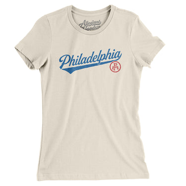 Philadelphia Vintage Script Women's T-Shirt-Natural-Allegiant Goods Co. Vintage Sports Apparel