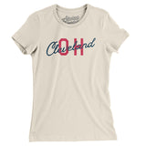 Cleveland Oh Overprinted Women's T-Shirt-Allegiant Goods Co. Vintage Sports Apparel