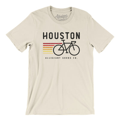 Houston Cycling Men/Unisex T-Shirt-Natural-Allegiant Goods Co. Vintage Sports Apparel