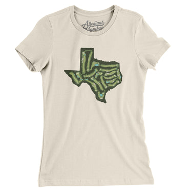 Texas Golf Course Map Women's T-Shirt-Natural-Allegiant Goods Co. Vintage Sports Apparel