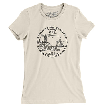 Maine State Quarter Women's T-Shirt-Allegiant Goods Co. Vintage Sports Apparel