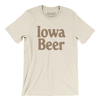 Iowa Beer Men/Unisex T-Shirt-Natural-Allegiant Goods Co. Vintage Sports Apparel