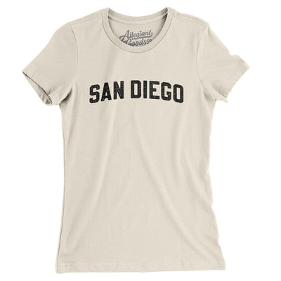 San Diego Varsity Women's T-Shirt-Natural-Allegiant Goods Co. Vintage Sports Apparel