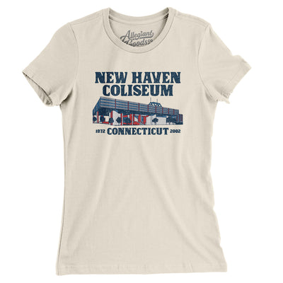 New Haven Coliseum Women's T-Shirt-Natural-Allegiant Goods Co. Vintage Sports Apparel