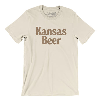 Kansas Beer Men/Unisex T-Shirt-Natural-Allegiant Goods Co. Vintage Sports Apparel