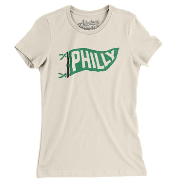 Philly Pennant Women's T-Shirt-Natural-Allegiant Goods Co. Vintage Sports Apparel