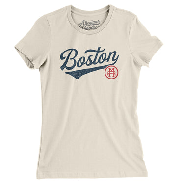 Boston Vintage Script Women's T-Shirt-Natural-Allegiant Goods Co. Vintage Sports Apparel