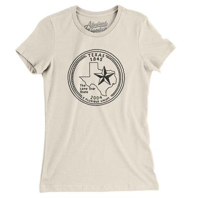 Texas State Quarter Women's T-Shirt-Natural-Allegiant Goods Co. Vintage Sports Apparel