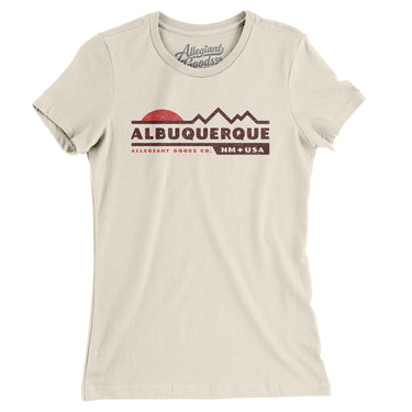 Albuquerque Mountain Sunset Women's T-Shirt-Natural-Allegiant Goods Co. Vintage Sports Apparel